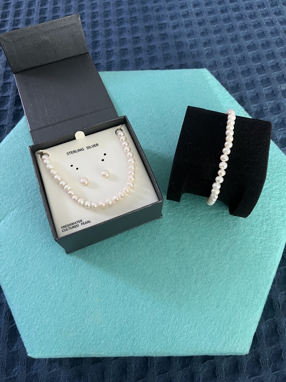 Freshwater Cultured Pearl Sterling Silver 3-Piece Jewelry Set